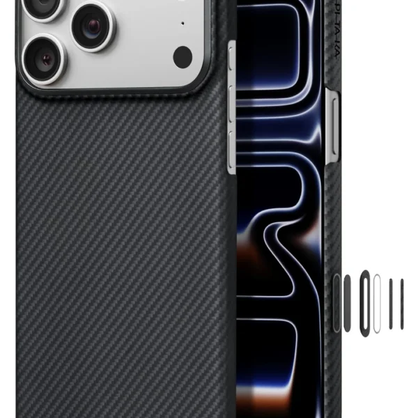 Pitaka for iPhone 17  Pro Max Case 6.9" -  Black/Grey (Twill)