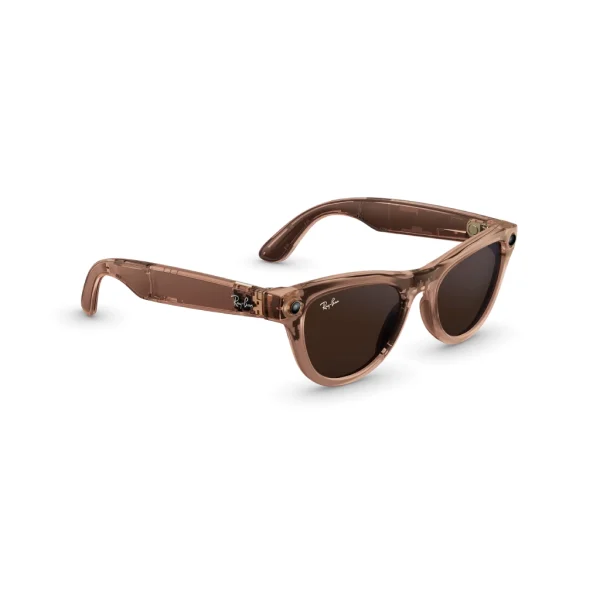 Ray-Ban Meta (Gen  2) Skyler - Shiny  Transparent Peach,  Brown Transi on  Lenses